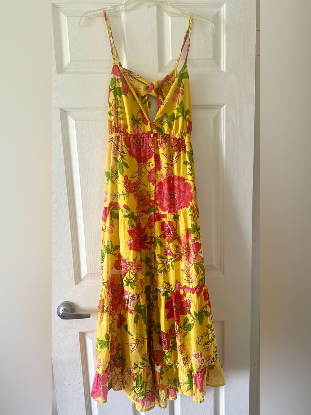Women’s Yellow Floral Maxi Dress - Bright Floral Print